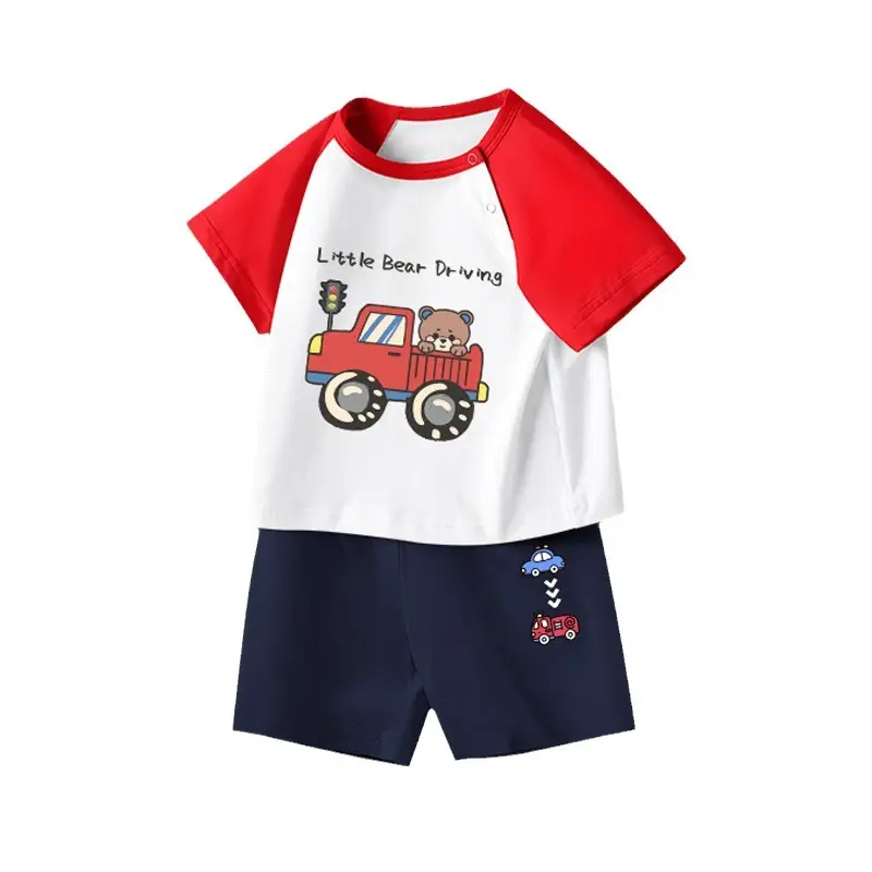 Boys Cotton 2-Piece Shorts Set Three Bears Print - Image 15
