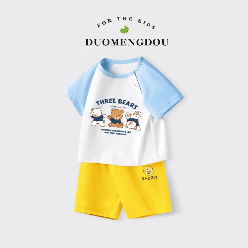 Boys Cotton 2-Piece Shorts Set Three Bears Print - Image 10