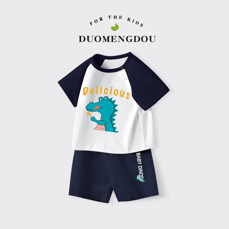 Boys Cotton 2-Piece Shorts Set Three Bears Print - Image 2
