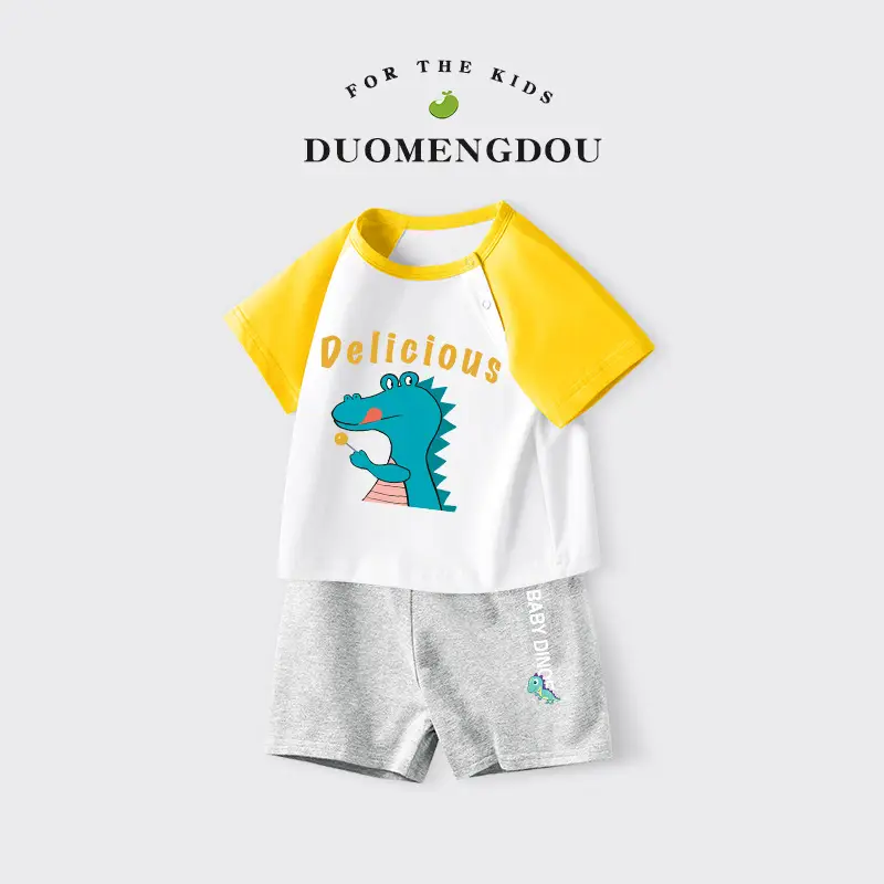 Boys Cotton 2-Piece Shorts Set Three Bears Print - Image 3