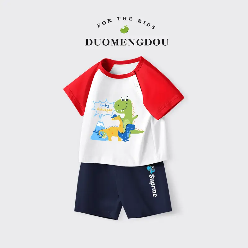 Boys Cotton 2-Piece Shorts Set Three Bears Print - Image 6