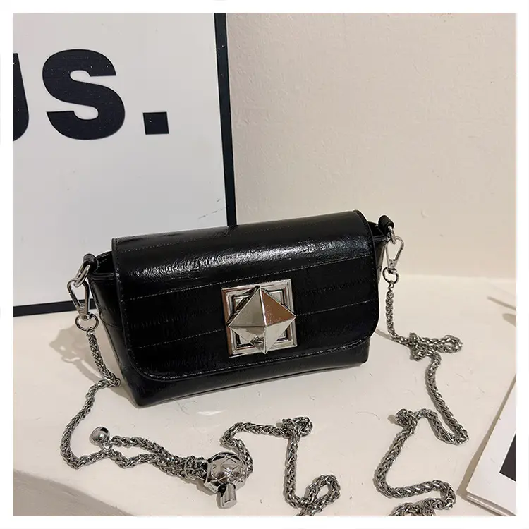 White Square Lock Chain Shoulder Bag for Women — feature 30