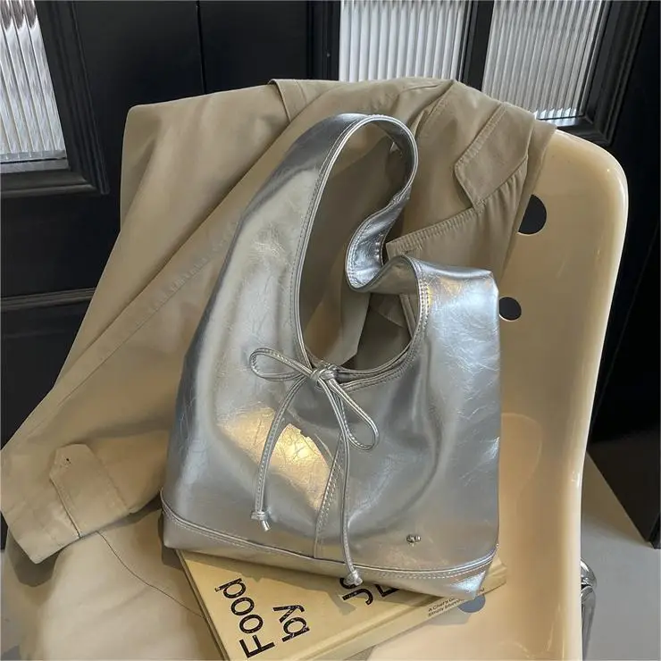 Pink Korean Style Shoulder Bag with Bow Detail - Image 7