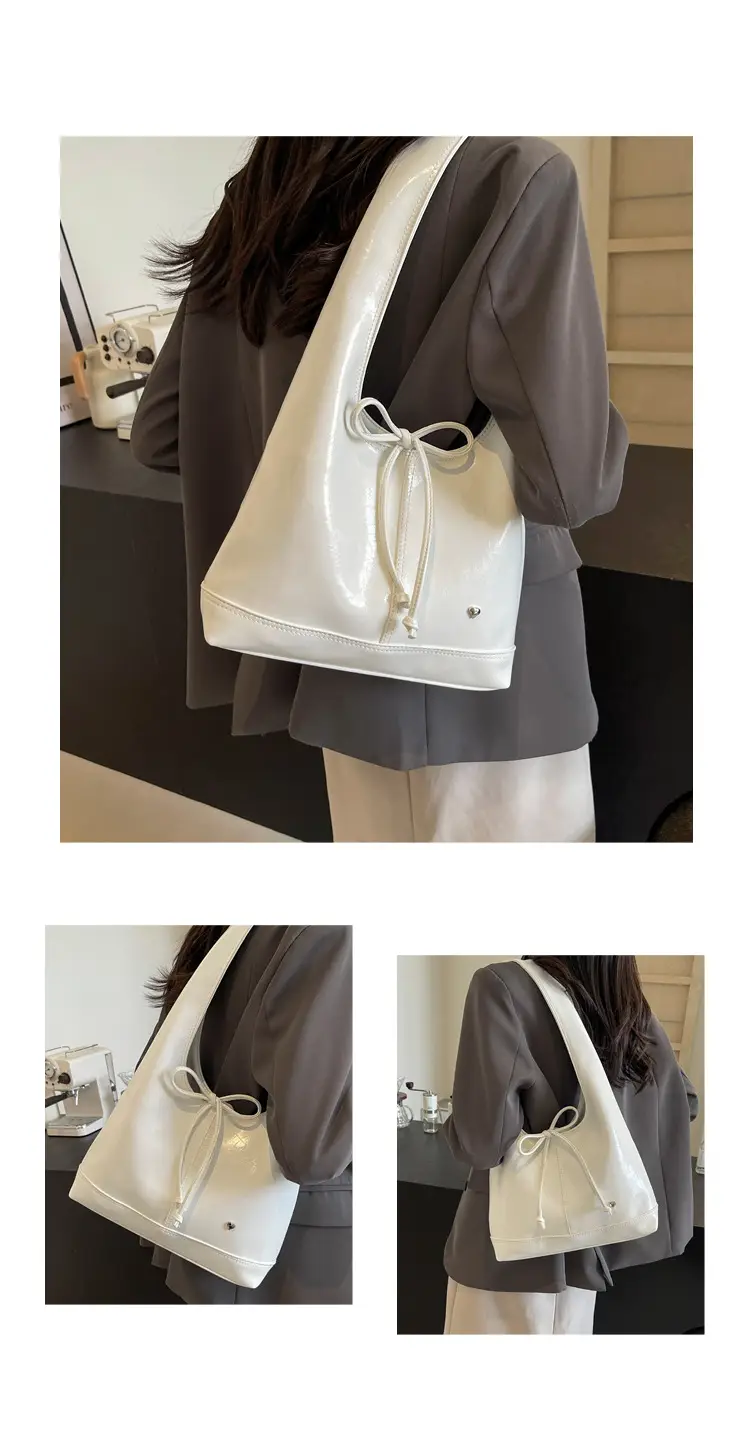 Pink Korean Style Shoulder Bag with Bow Detail — feature 10