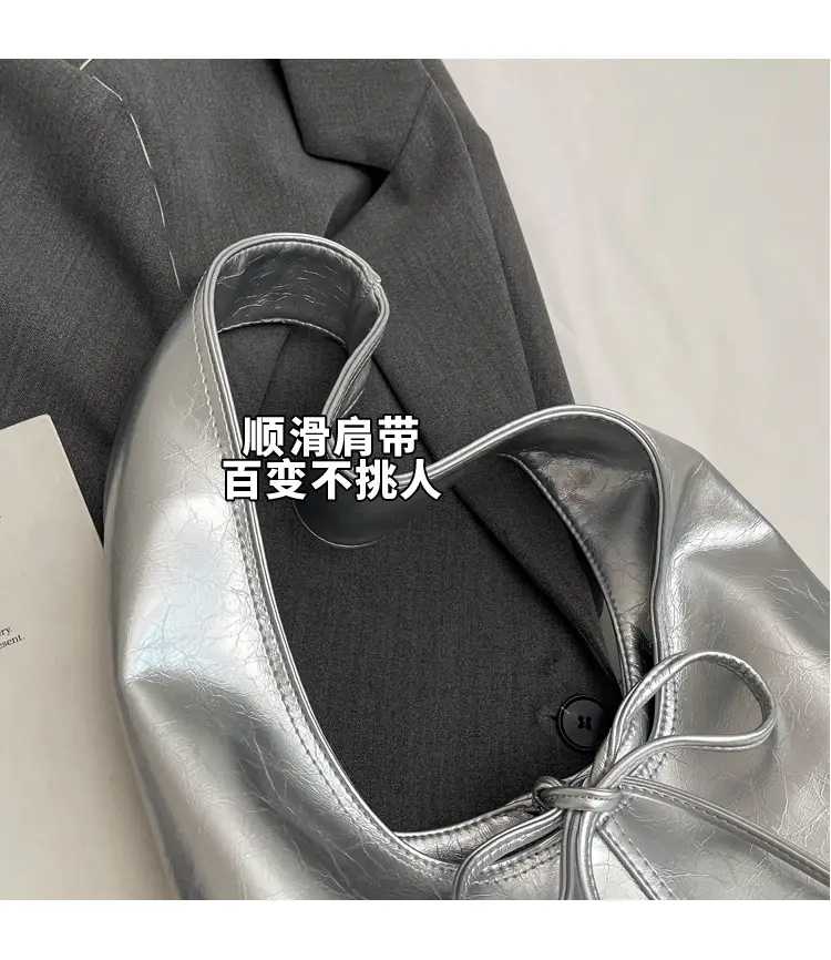 Pink Korean Style Shoulder Bag with Bow Detail — feature 5