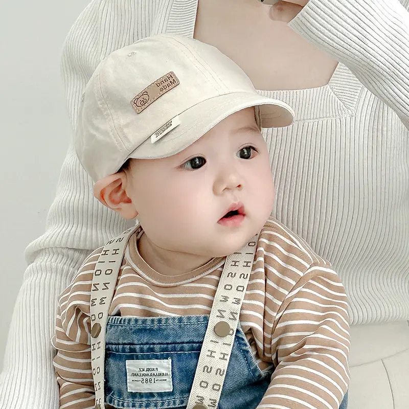 Baby Cap White Hello Emoji Summer Boys Girls - Image 14