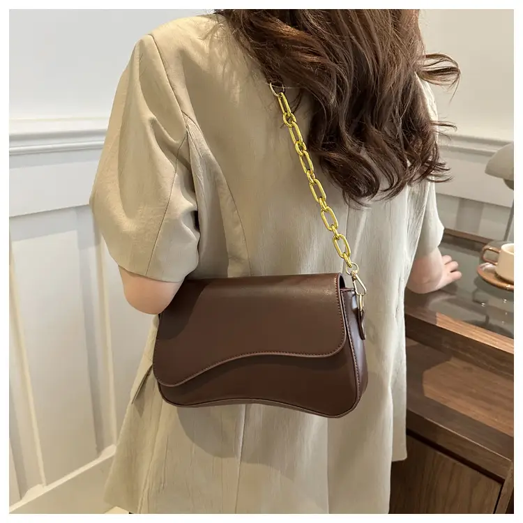 Black Crossbody Bag with Gold Chain for Women — feature 11