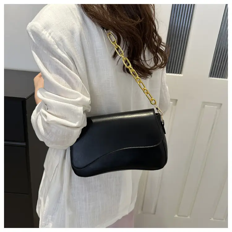 Black Crossbody Bag with Gold Chain for Women — feature 19