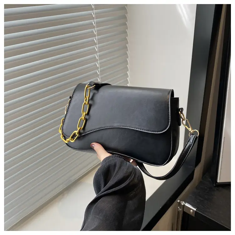 Black Crossbody Bag with Gold Chain for Women — feature 22