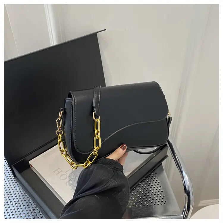 Black Crossbody Bag with Gold Chain for Women — feature 28