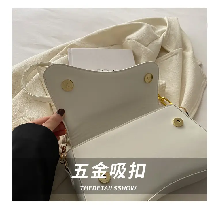 Black Crossbody Bag with Gold Chain for Women — feature 4