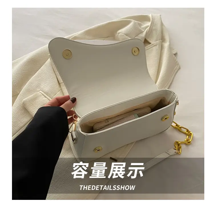 Black Crossbody Bag with Gold Chain for Women — feature 6
