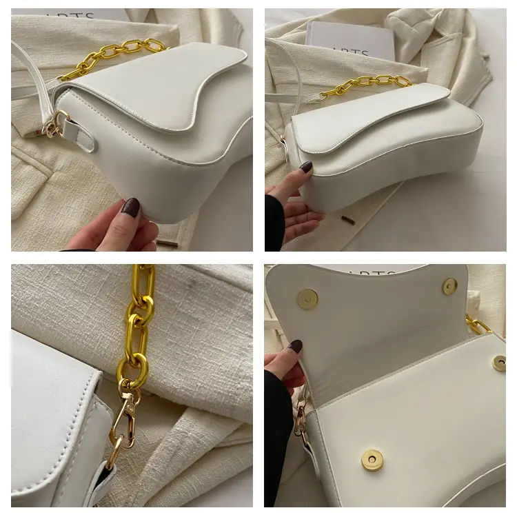 Black Crossbody Bag with Gold Chain for Women — feature 7