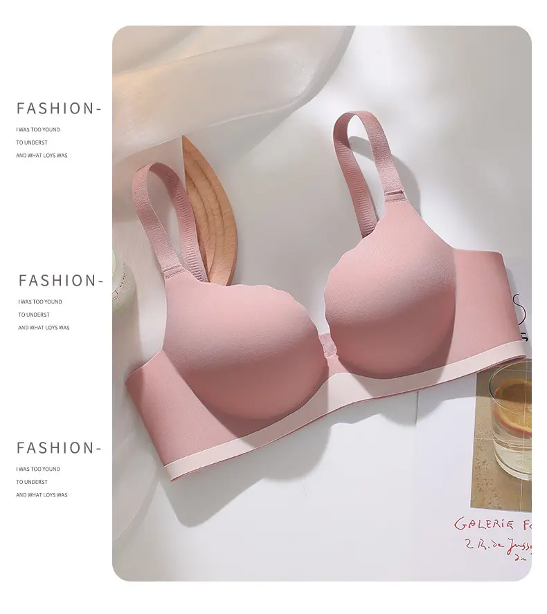 [Super soft] one-piece seamless underwear women's small chest gathered accessory breasts without steel ring comfortable bra not empty cup — feature 17