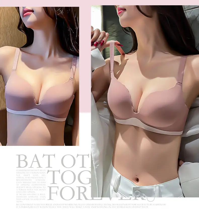 [Super soft] one-piece seamless underwear women's small chest gathered accessory breasts without steel ring comfortable bra not empty cup — feature 22