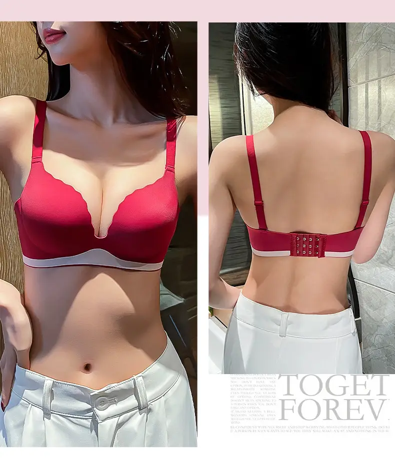 [Super soft] one-piece seamless underwear women's small chest gathered accessory breasts without steel ring comfortable bra not empty cup — feature 26