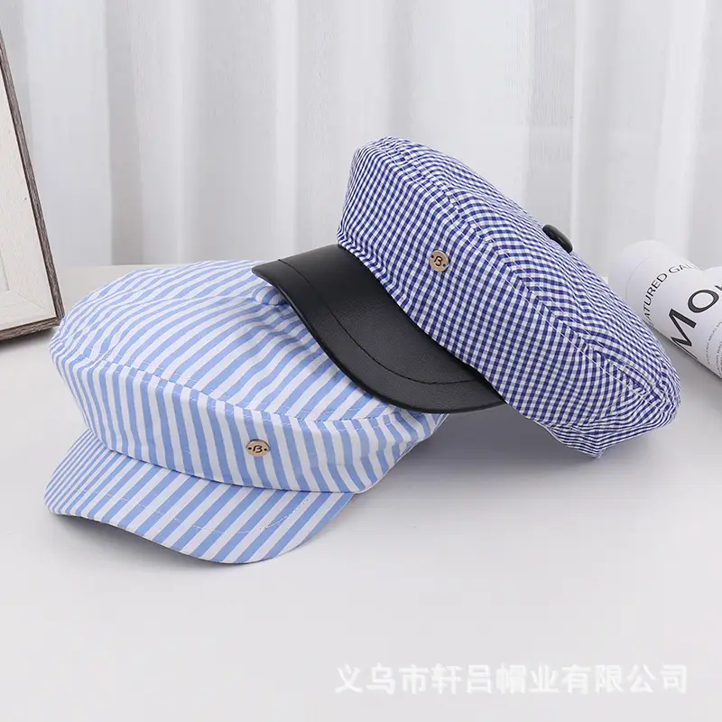 Men Red Plaid Bow Tie Sun Hat - Image 8