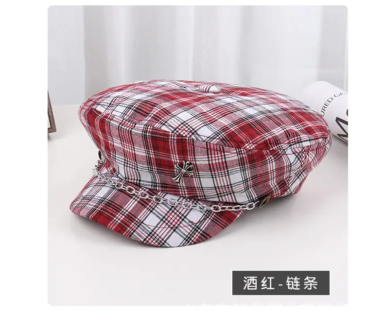 Men Red Plaid Bow Tie Sun Hat — feature 35