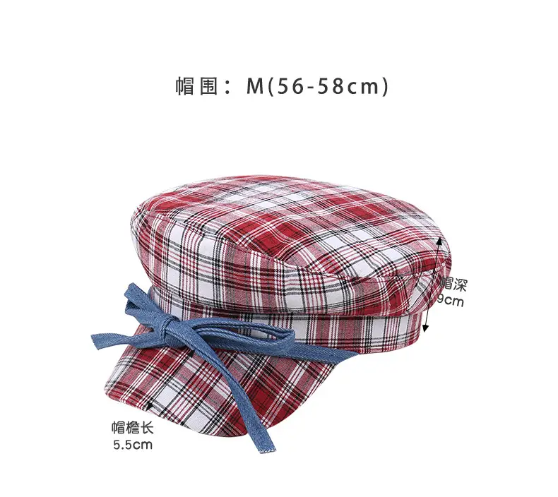 Men Red Plaid Bow Tie Sun Hat — feature 37