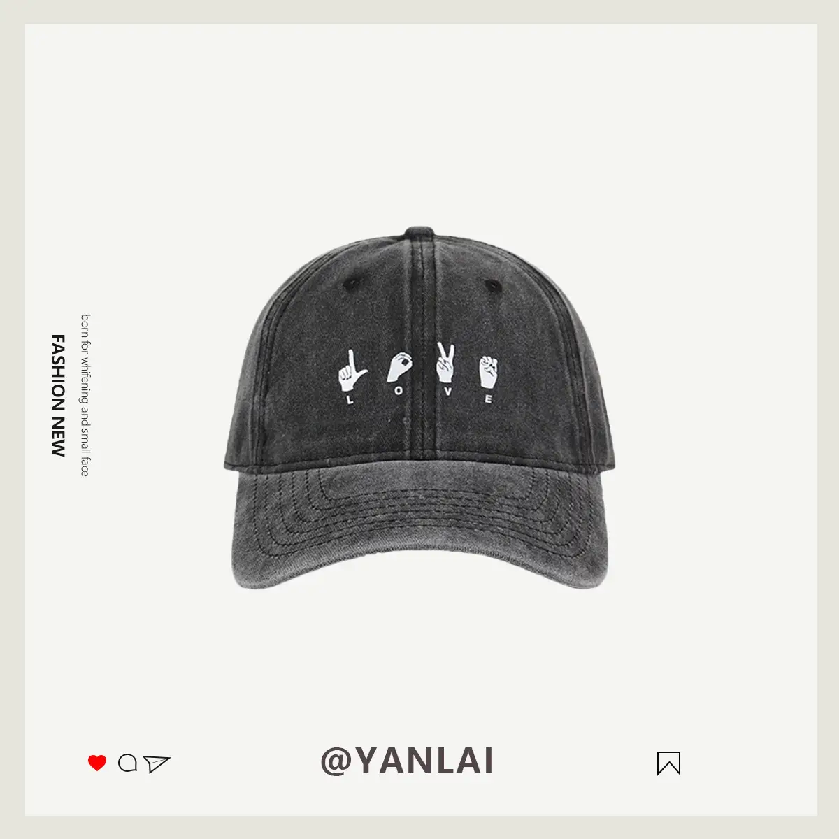 Korean Cute Puppy Embroidered Washed Pink Cap - Image 7