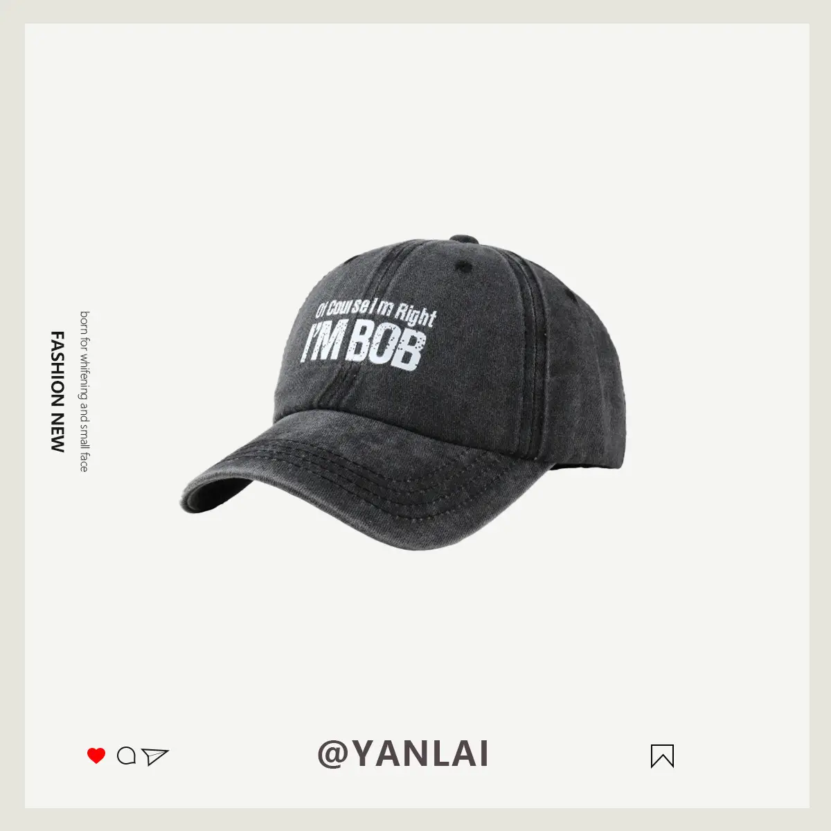 Korean Cute Puppy Embroidered Washed Pink Cap - Image 8