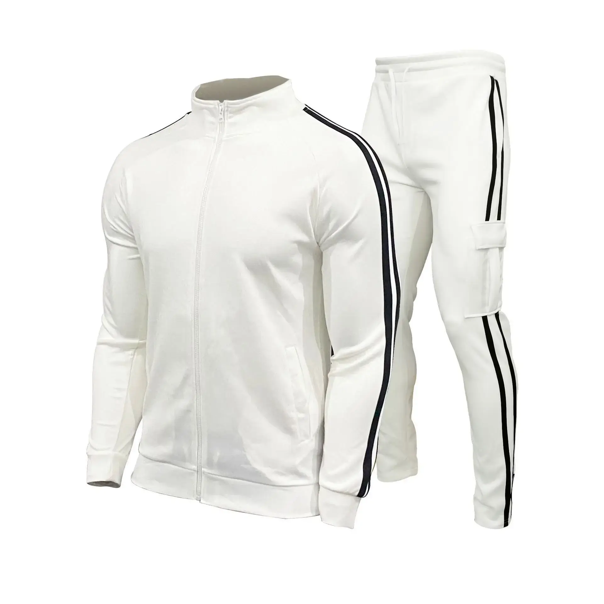 Men Black Red Track Suit Slim Fit Running Set