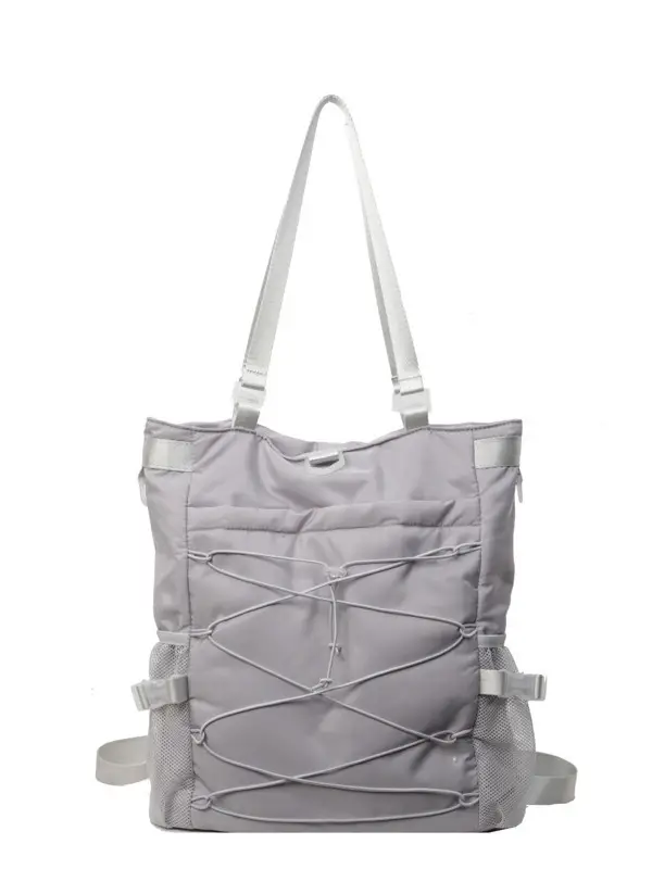 Women's Grey Nylon Shoulder Tote Bag 2024 New Commuter - Image 8