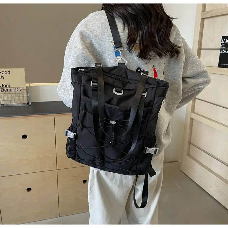 Women's Grey Nylon Shoulder Tote Bag 2024 New Commuter — feature 16