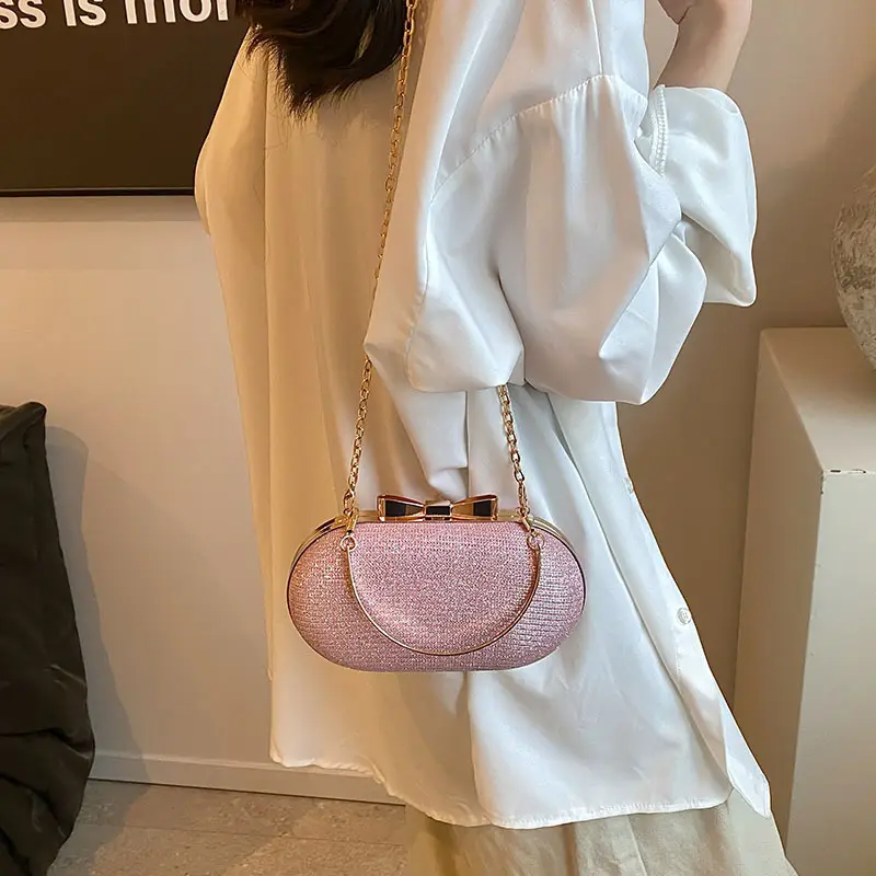 2024 New Women's Blue Textured Chain Shoulder Bag - Image 7