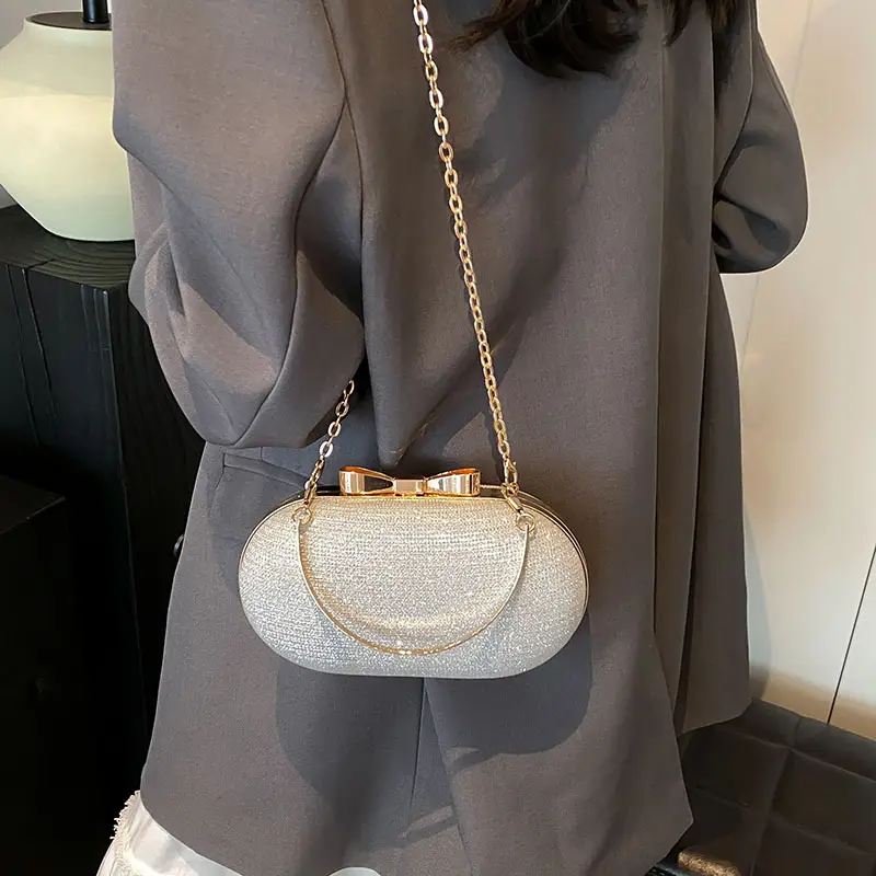 2024 New Women's Blue Textured Chain Shoulder Bag - Image 8