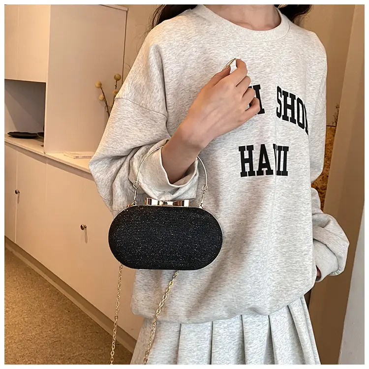 2024 New Women's Blue Textured Chain Shoulder Bag — feature 16