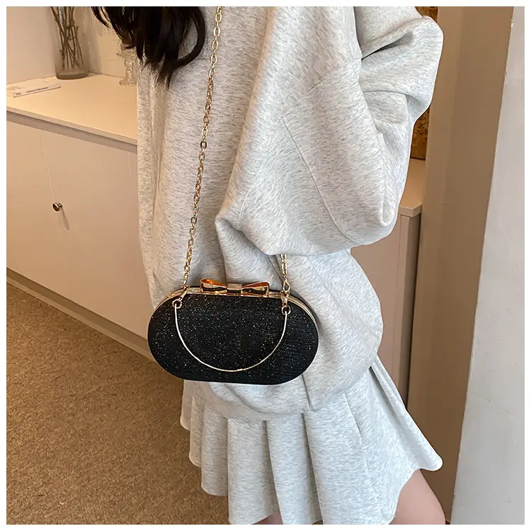 2024 New Women's Blue Textured Chain Shoulder Bag — feature 18