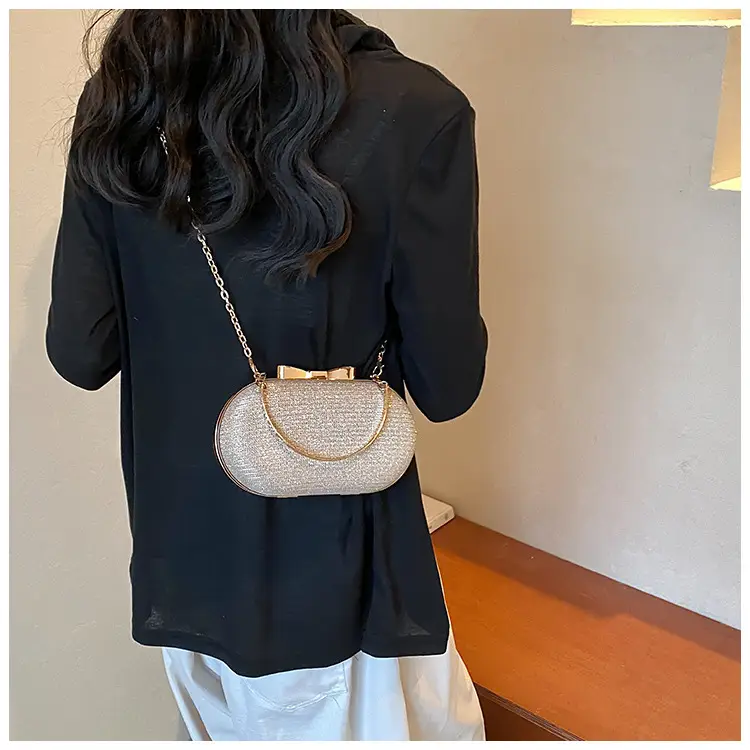 2024 New Women's Blue Textured Chain Shoulder Bag — feature 26