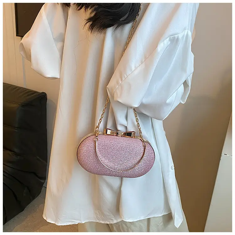 2024 New Women's Blue Textured Chain Shoulder Bag — feature 36