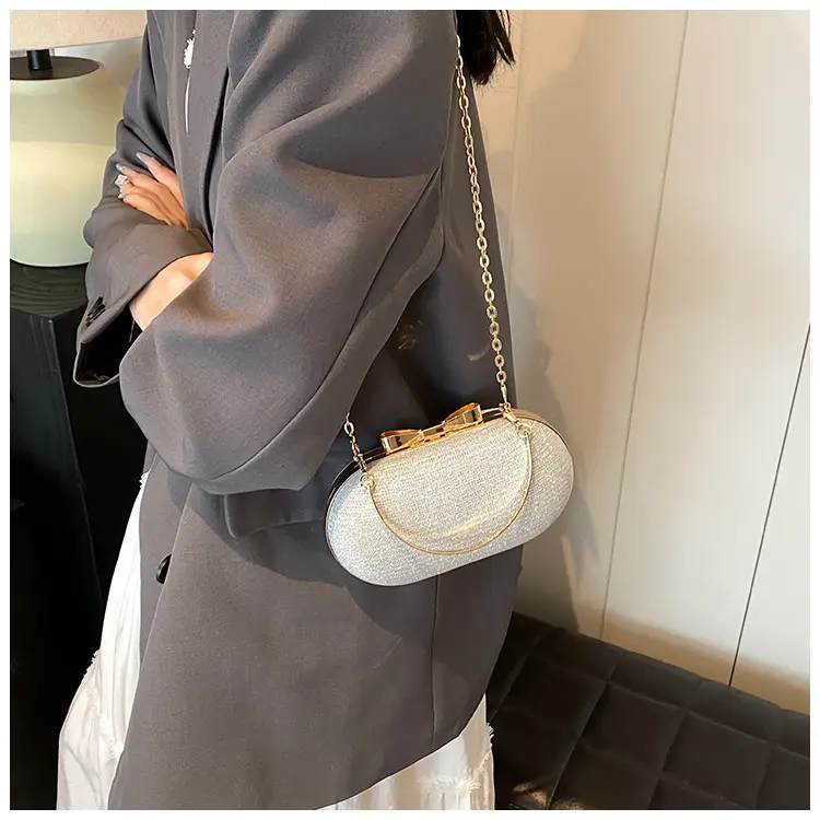 2024 New Women's Blue Textured Chain Shoulder Bag — feature 40