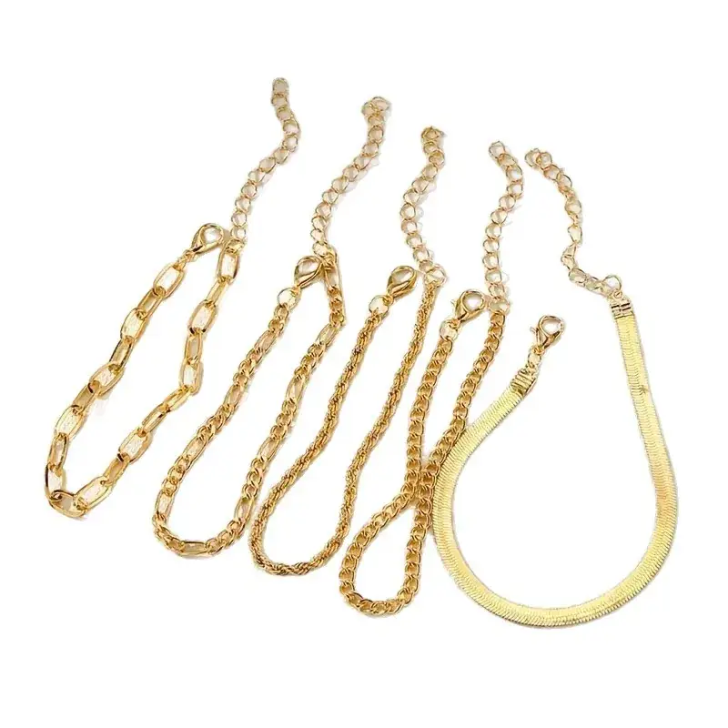 Golden Minimalist Cross-Country Bracelets Set of 5 - Image 16