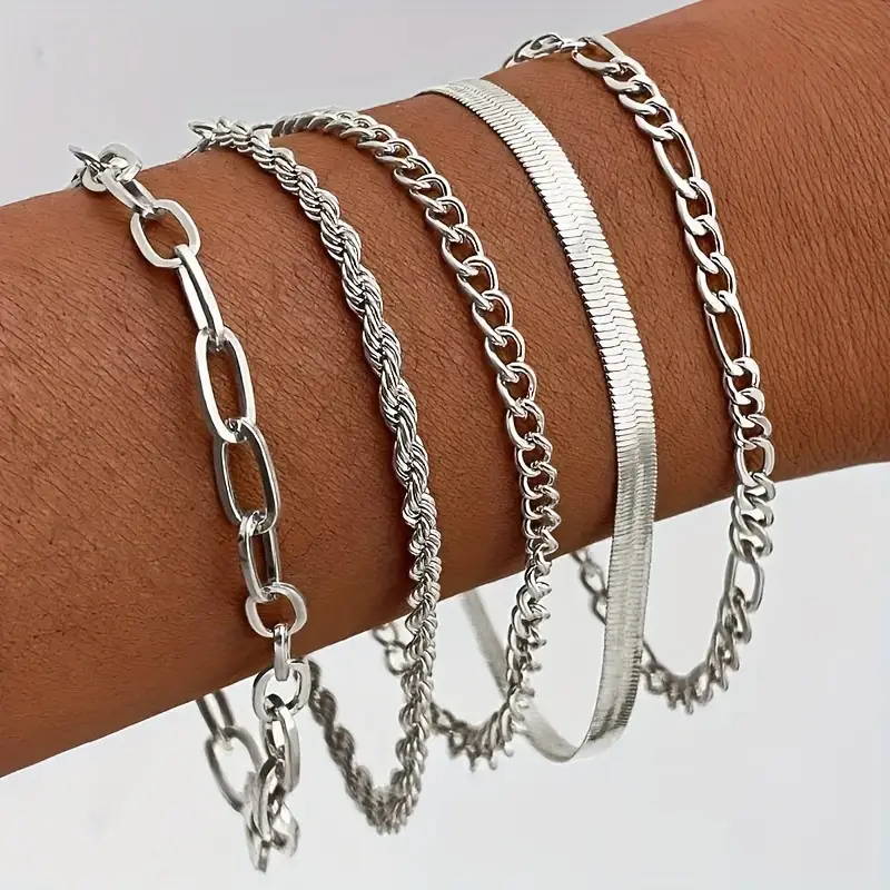 Golden Minimalist Cross-Country Bracelets Set of 5 — feature 4