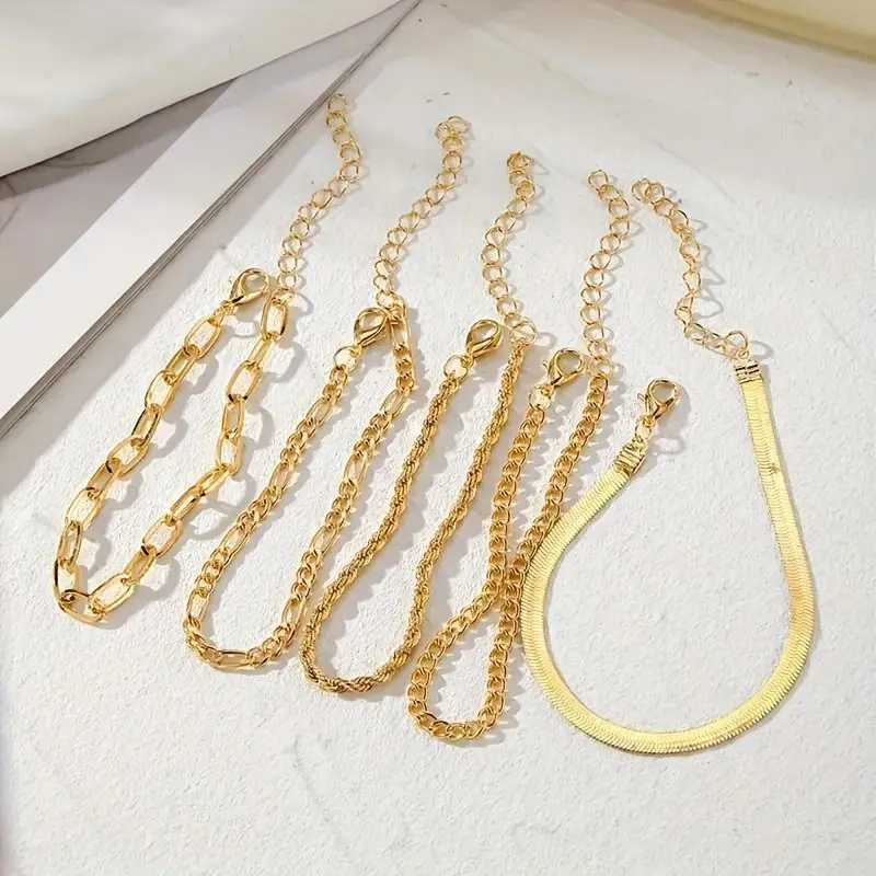 Golden Minimalist Cross-Country Bracelets Set of 5 — feature 7