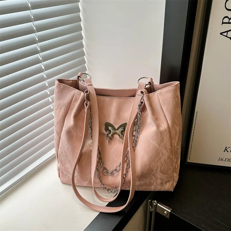 Light Blue Chain Tote Bag for Women College Students - Image 6
