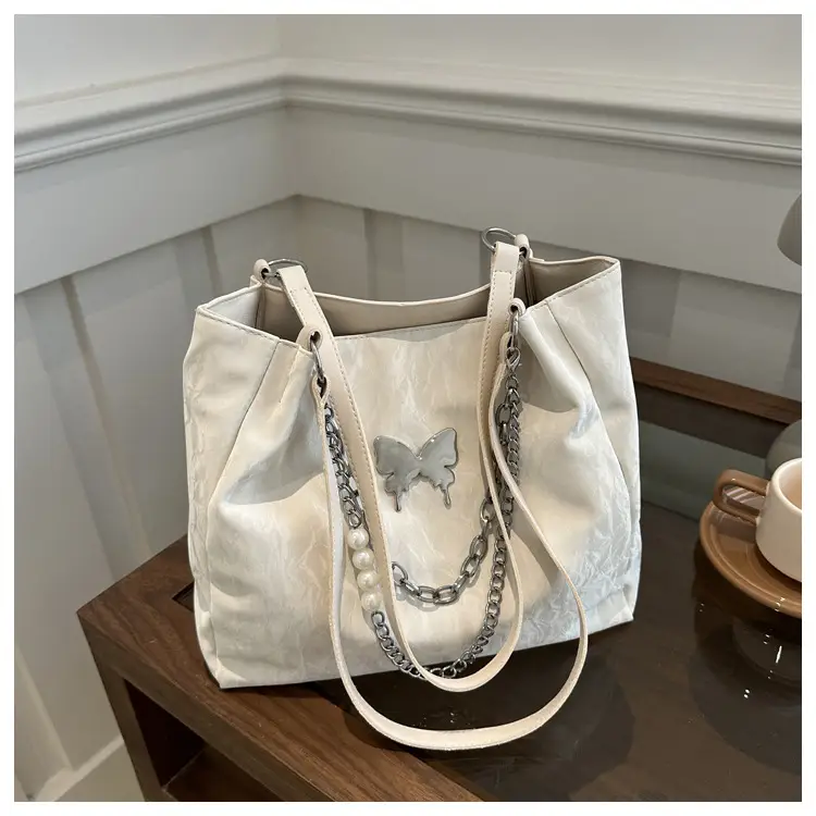 Light Blue Chain Tote Bag for Women College Students — feature 11