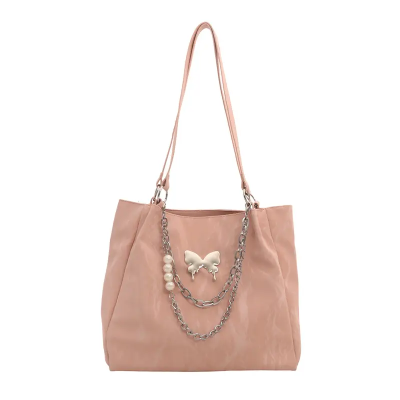 Light Blue Chain Tote Bag for Women College Students - Image 4