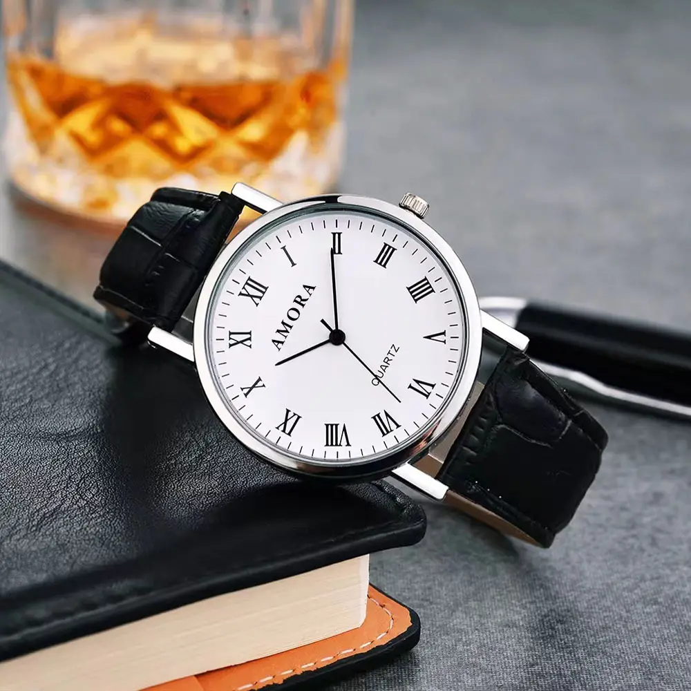 Men's Black Dial Quartz Watch for Business & College - Image 9