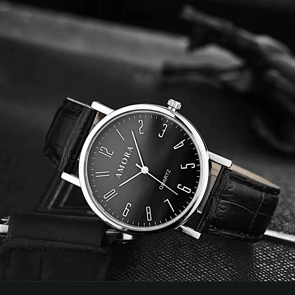 Men's Black Dial Quartz Watch for Business & College — feature 4
