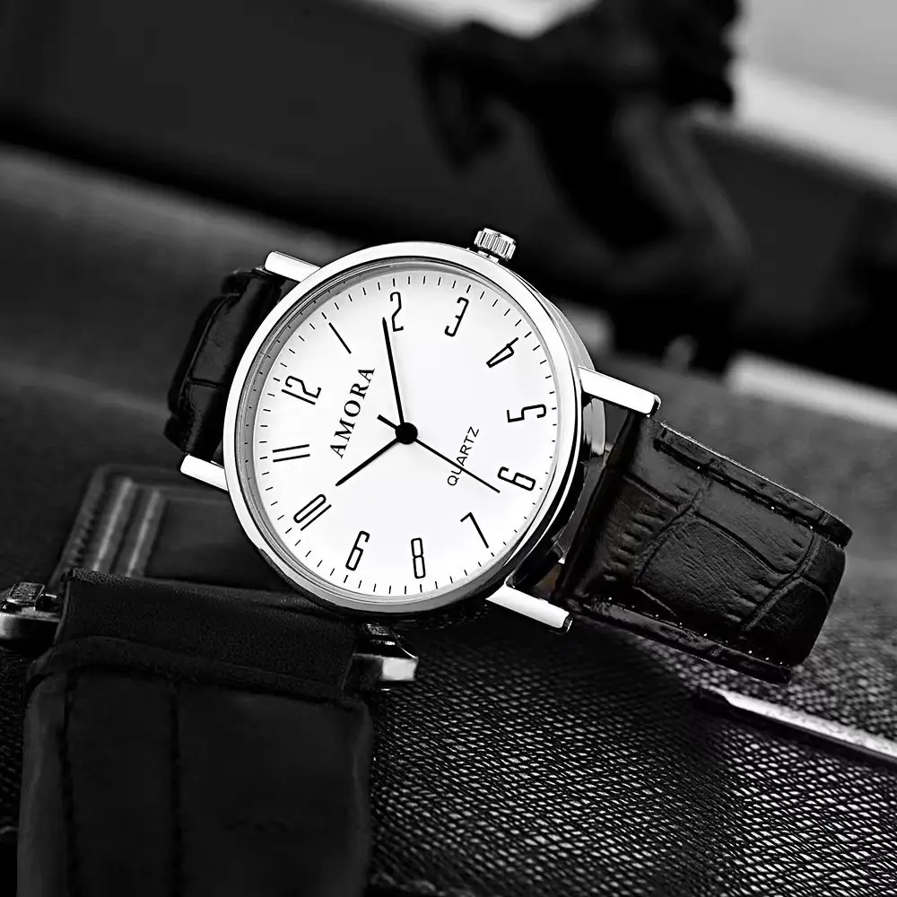 Men's Black Dial Quartz Watch for Business & College - Image 4