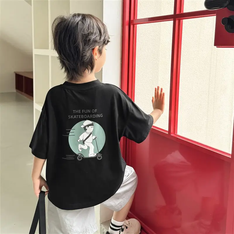 Boys T-Shirt Summer 2026 Kids Trendy Graphic Print - Image 2
