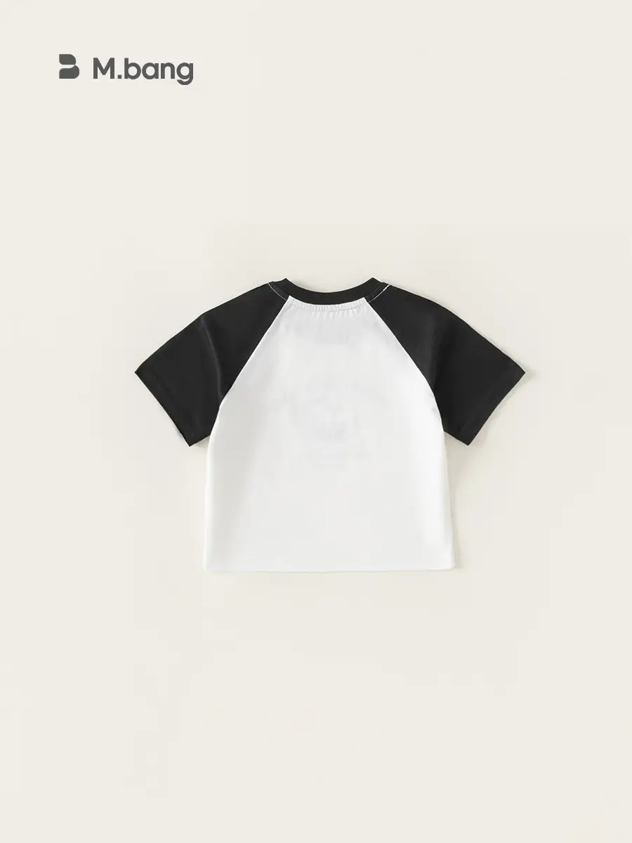 Kids Raglan Sleeve T-Shirt White Black Summer Wear
