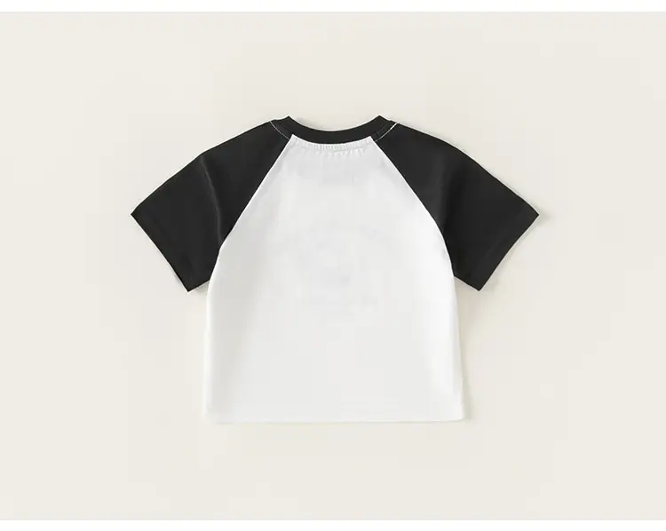 Kids Raglan Sleeve T-Shirt White Black Summer Wear — feature 16