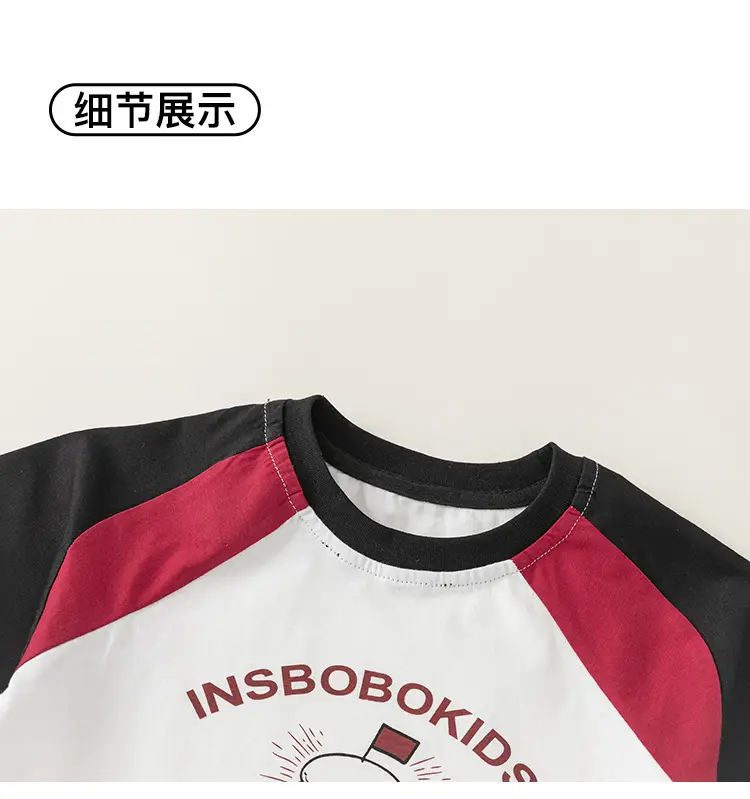 Kids Raglan Sleeve T-Shirt White Black Summer Wear — feature 17
