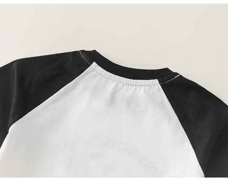 Kids Raglan Sleeve T-Shirt White Black Summer Wear — feature 22