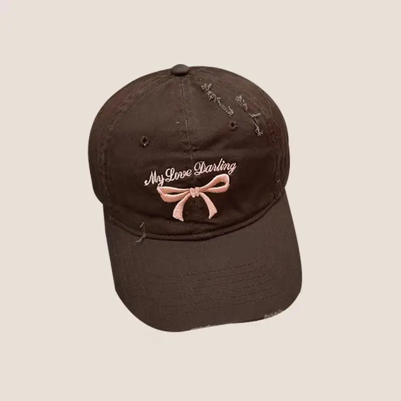 Blue Bow Embroidered Baseball Cap for Girls